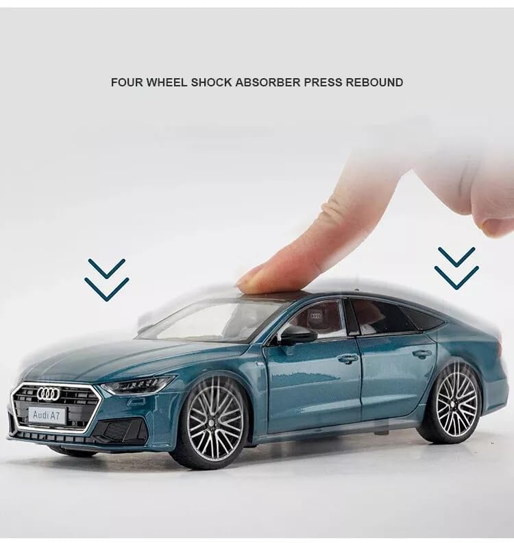 RAADIOSTORE  Audi A7 1:24 Model Car with Box, Zinc Alloy Pull Back Toy car with Sound and Light for Kids Boy Girl Gift [Colors as Per Stock]