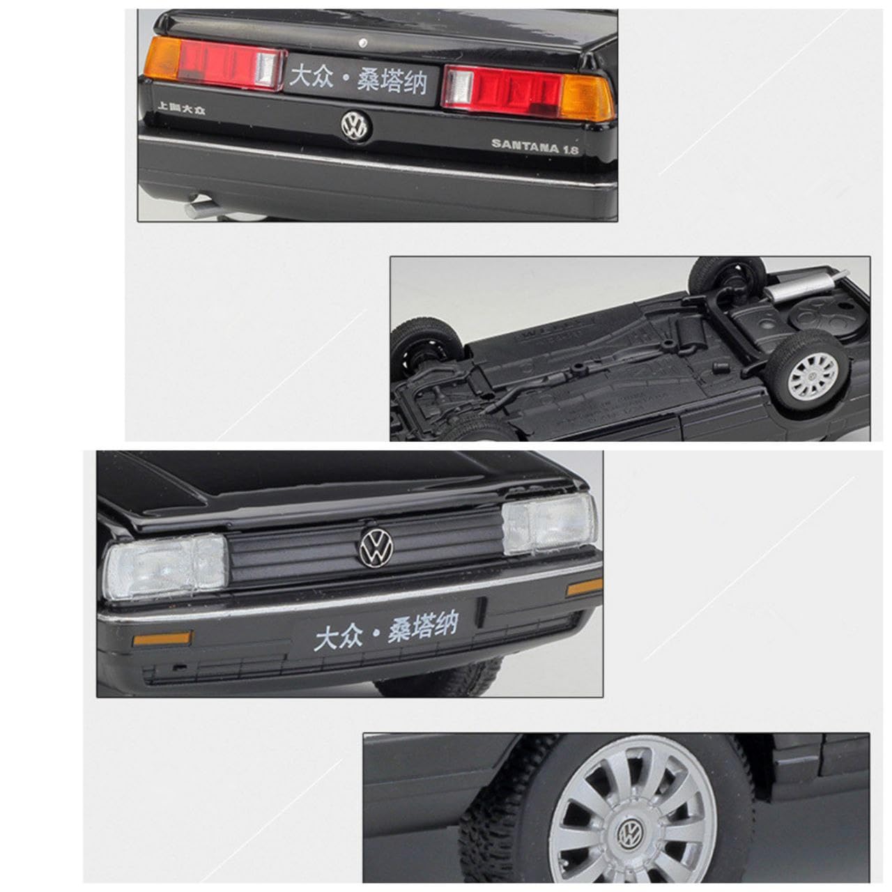 Raadio store Volkswagen Santana 1:24 Model Car with Box, Zinc Alloy Pull Back Toy car with Sound and Light for Kids Boy Girl Gift [Colors as Per Stock] (Volkswagen Santana 1:24)