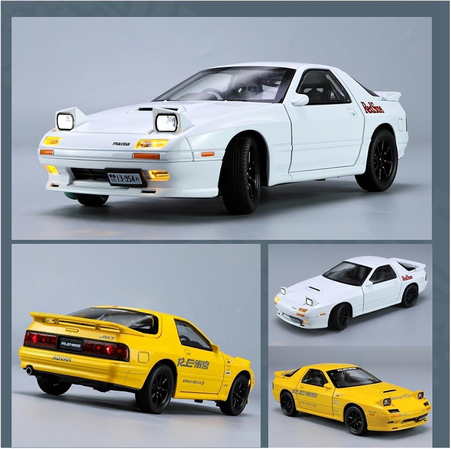 Mazda RX7 Alloy Die-cast Car with Famous popup Headlight Function Light and Music for Kids,Adults on Birthday (Mazda RX7) Colors As Per Stock