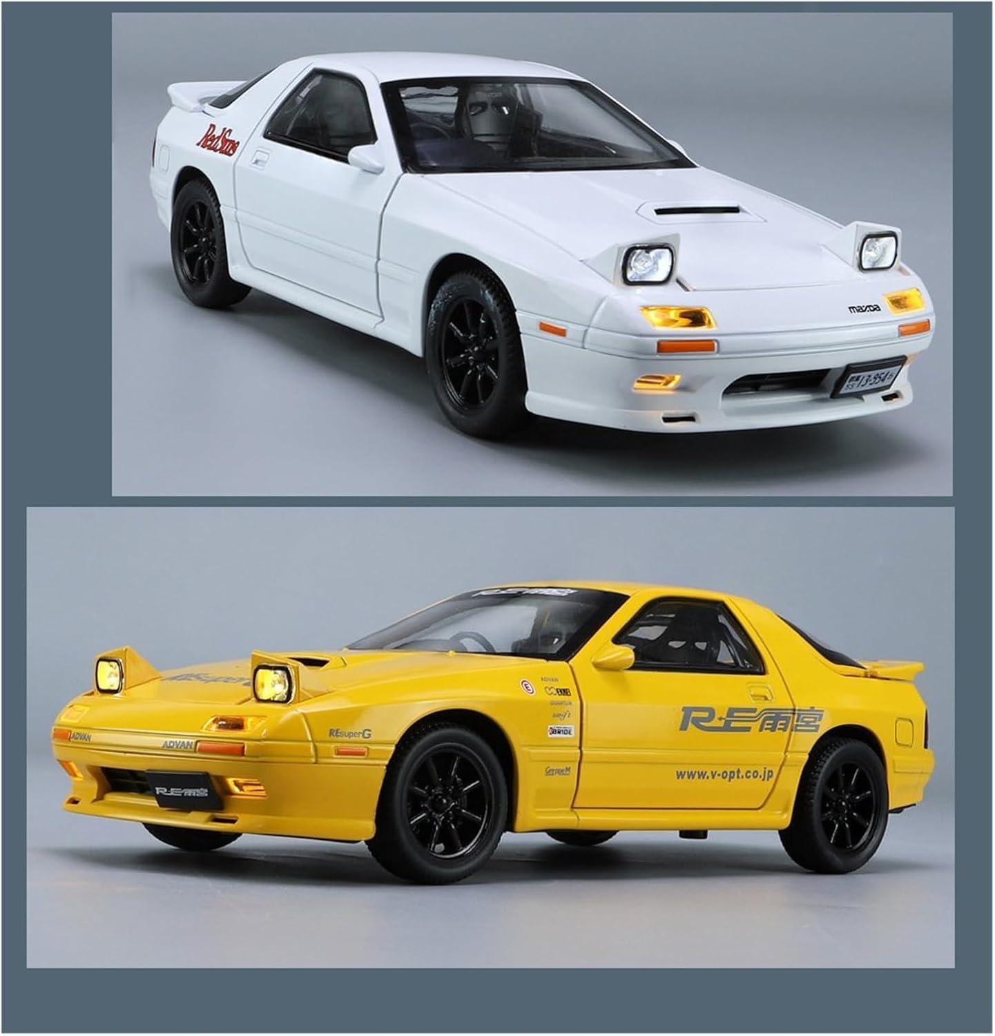 Mazda RX7 Alloy Die-cast Car with Famous popup Headlight Function Light and Music for Kids,Adults on Birthday (Mazda RX7) Colors As Per Stock