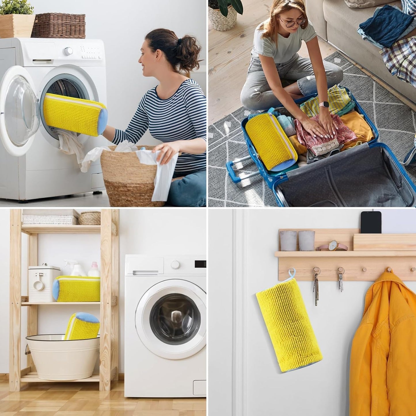 Blase Shoe Washing Machine Bag Laundry Shoe Bag for Washer & Dryer, Reusable with Durable Zipper for Sneakers & Delicates 360° Deep Cleaning Washable Laundry Organizer Bag